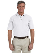 Mens 6 oz Ringspun cotton Piqu Short-Sleeve Polo - WHITE - 5XL(D0102H7KYV8)