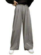 Kotty Womens Cotton Blend Straight Fit Solid Trousers Dark Grey