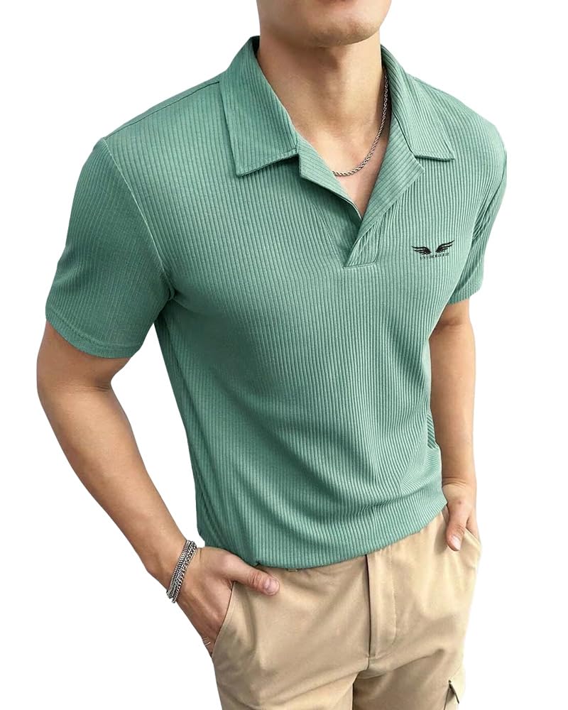 Noble Monk MenS Regular Fit Polo Shirt (T852_Nm_Malachite Green