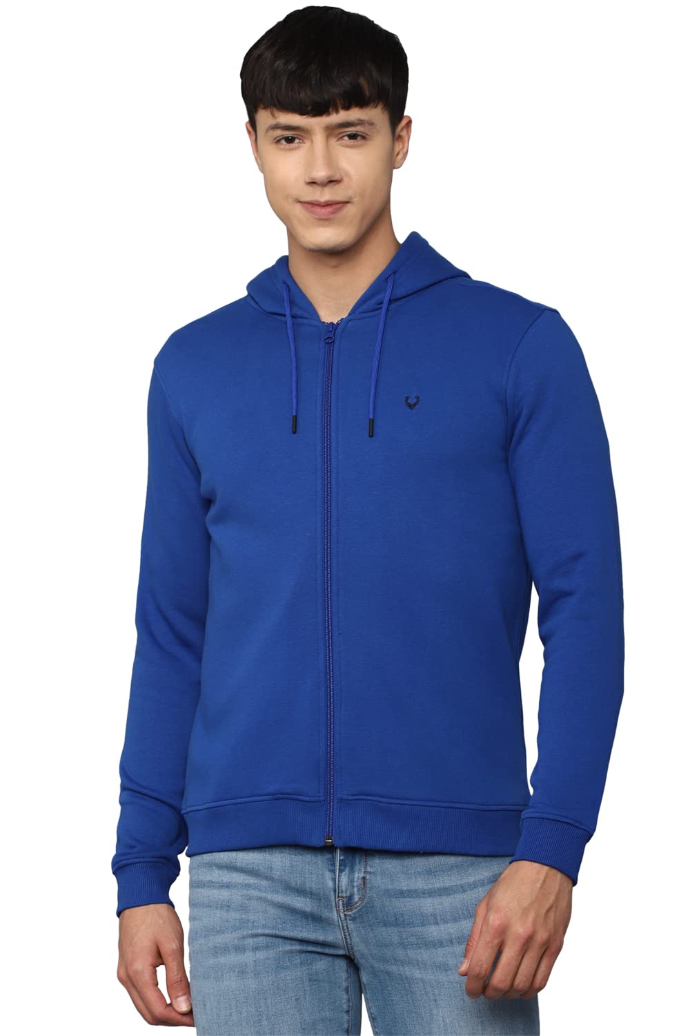 Allen Solly Men Regular Fit Solid Cotton Hooded T-Shirt