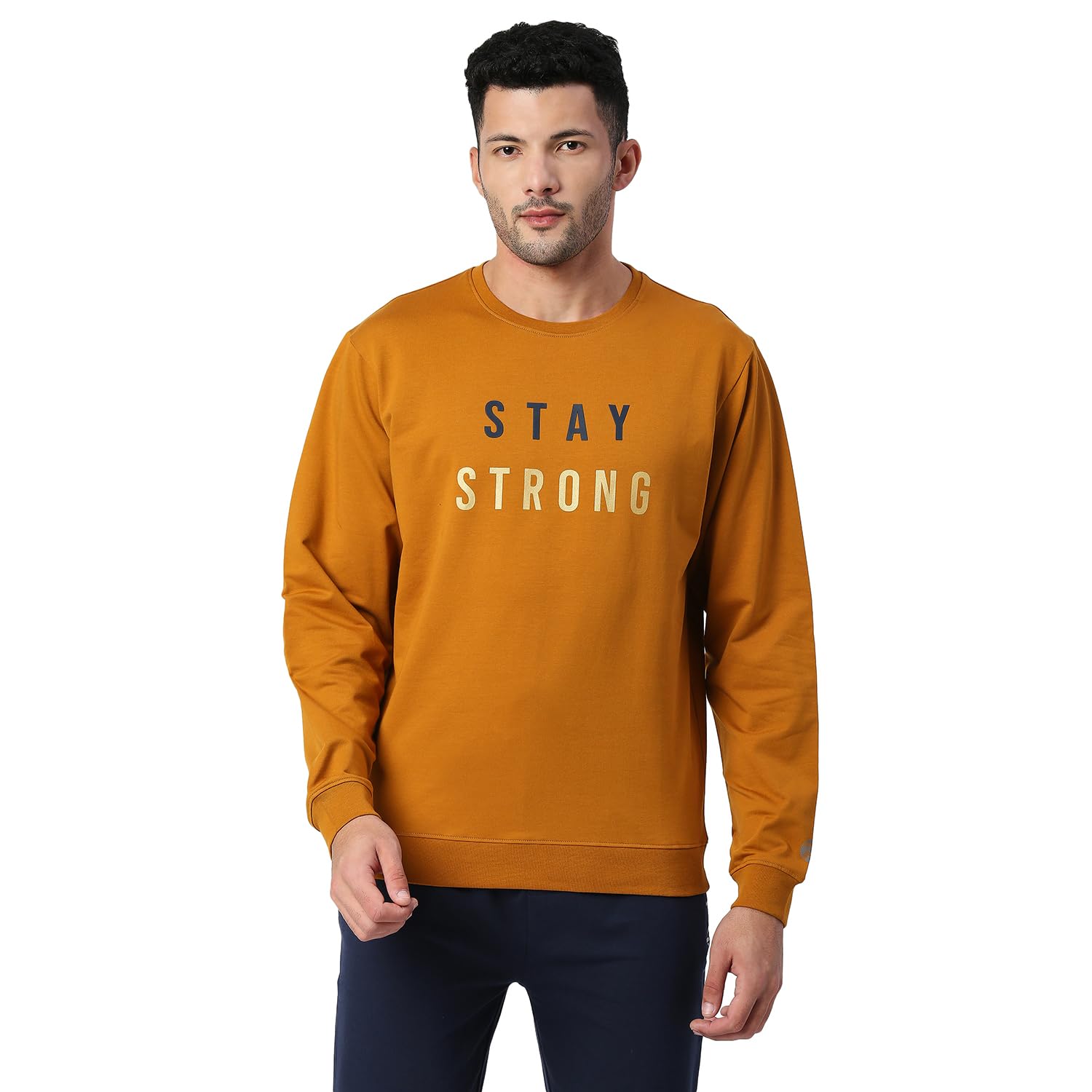 Pepe Jeans Mens Kenoua Placement Printed Sweatshirt, Mustard,S
