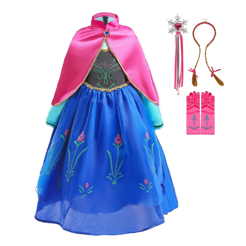 Dressy Daisy Little Girls' Ice Princess Sister Costume Dresses Birthday Halloween Christmas Fancy Party Outfit with Accessories 