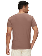 XYXX Mens Solid Regular Fit T-Shirt (XY_CR15_Tshirt_2_Pine Green+Brown Latte