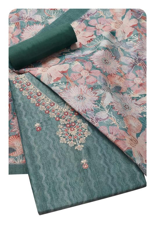 Soch Women Tussar Abstract Unstitch Dress Material with Sequins