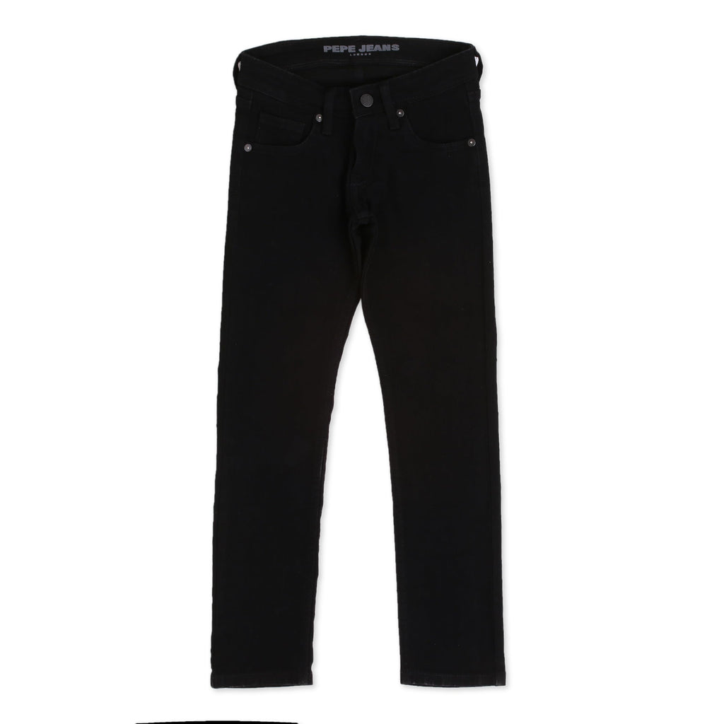 Pepe Jeans Boys Mid Rise Slim Fit Jeans, Black, 4 Years-5 Years