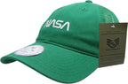 NASA Relaxed Trucker Caps, Worm, Kelly