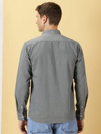 Thomas Scott Mens | Full Sleeve | Solid | Slim Fit | 100% Cotton | Spread Collar | Casual Shirts (Available in Plus Size) (Grey_