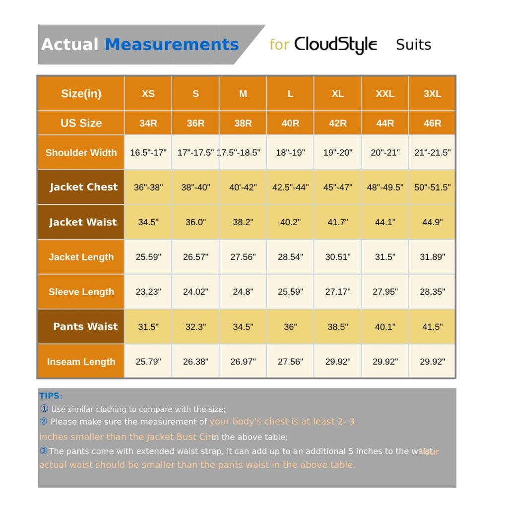 Cloudstyle Mens 3-Piece Suit Notched Lapel One Button Slim Fit Formal Jacket Vest Pants Set,Black,X-Large