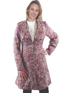 BERRY JACQUARD PRINT FROCK COAT