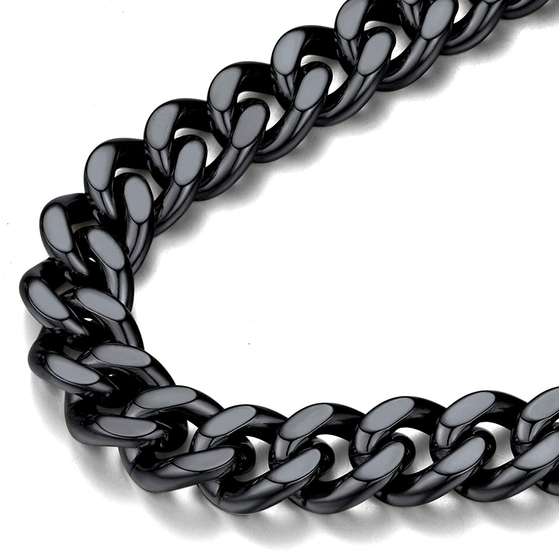 Findchic Mens chain, chunky Black curb chain Necklace for Men, Thick 12MM cuban Link chains 30 Long Oversized Necklace