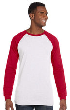 Mens Jersey Long-Sleeve Baseball T-Shirt - BABY BLUE NAVY - S(D0102H78D5X)