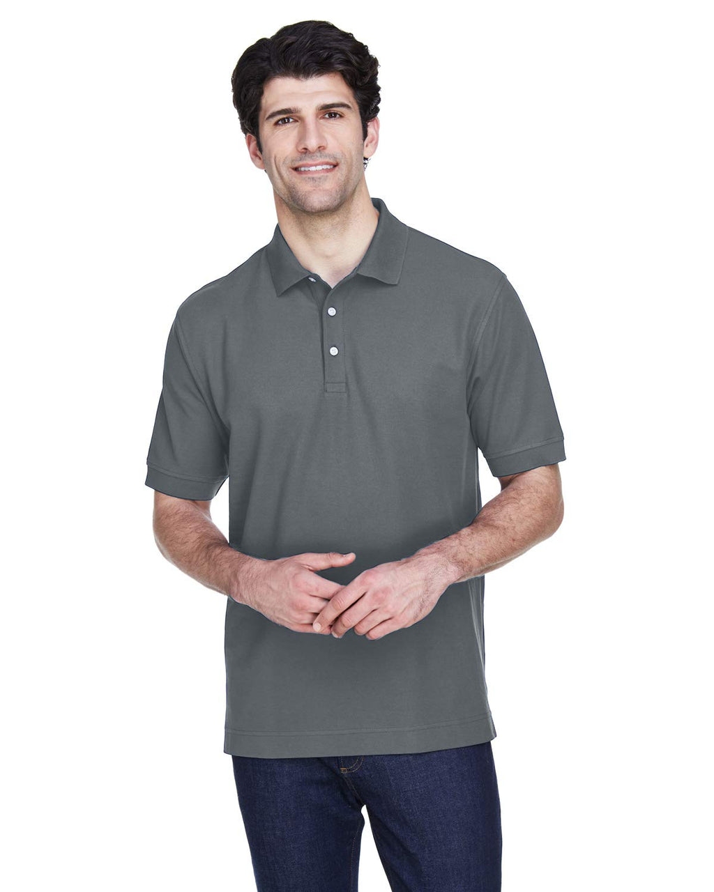 Mens Pima Piqu Short-Sleeve Polo - WHITE - XS(D0102H76U66)