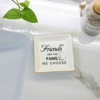HOME SMILE Birthday Christmas Funny Gifts for Best Friend-Ceramic Ring Dish Jewelry Tray-Friends are Family We Choose