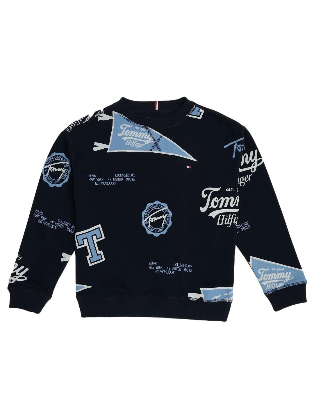 Boys Graphic Relaxed Fit Cotton Sweatshirt Navy 14-15