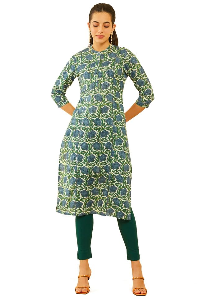 Soch Women Cotton Floral Printed Princess Line Panelled Kurta