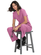 KOI Basics 373 Women's Becca Top (Heather Azalea Pink, X-Large)