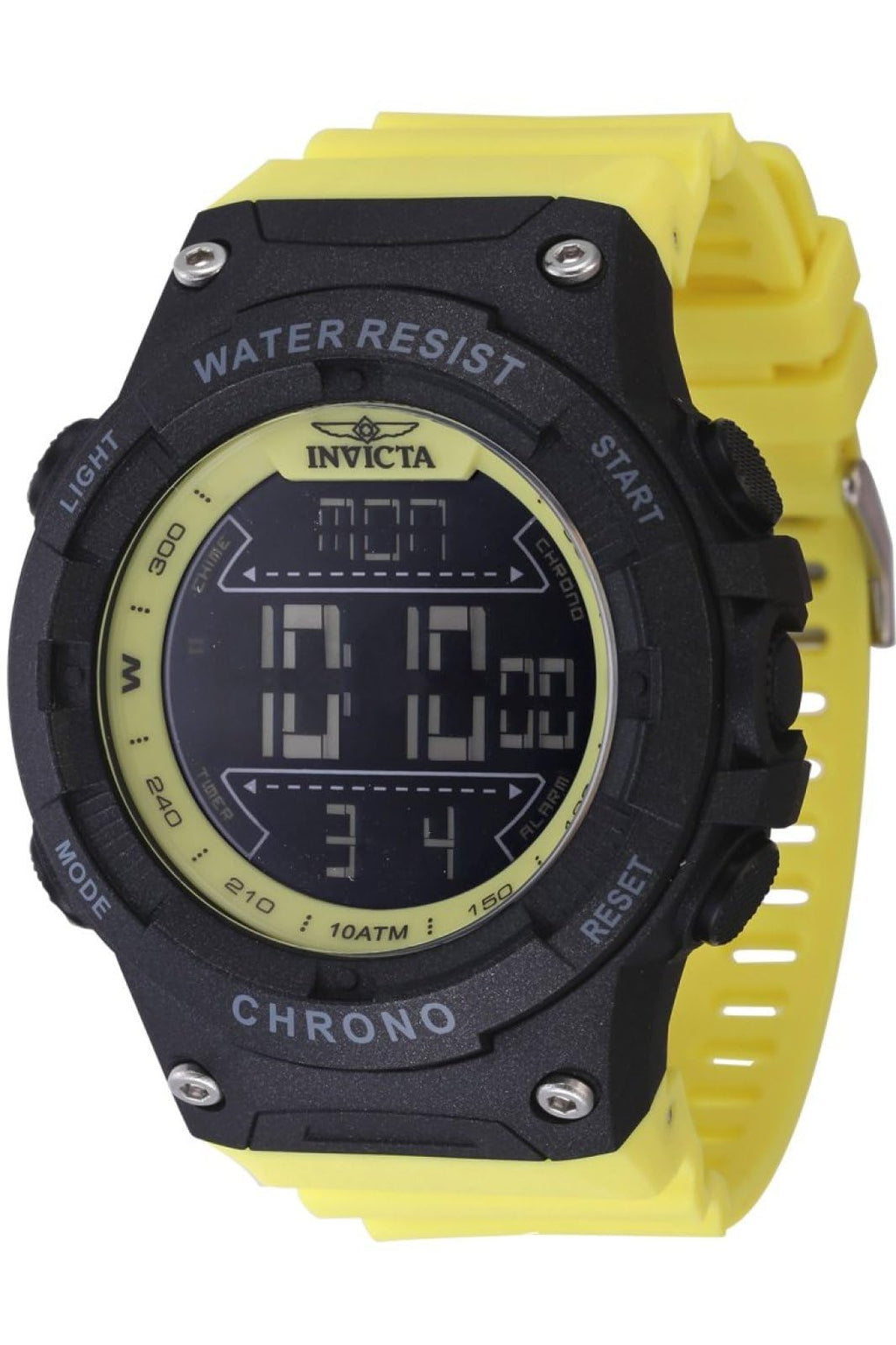 Invicta Racing Men 52mm Plastic Black dial Electronic Digital