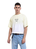 The Indian Garage Co Mens Relaxed Fit Ombre Crew Neck Half Sleeves Sweater