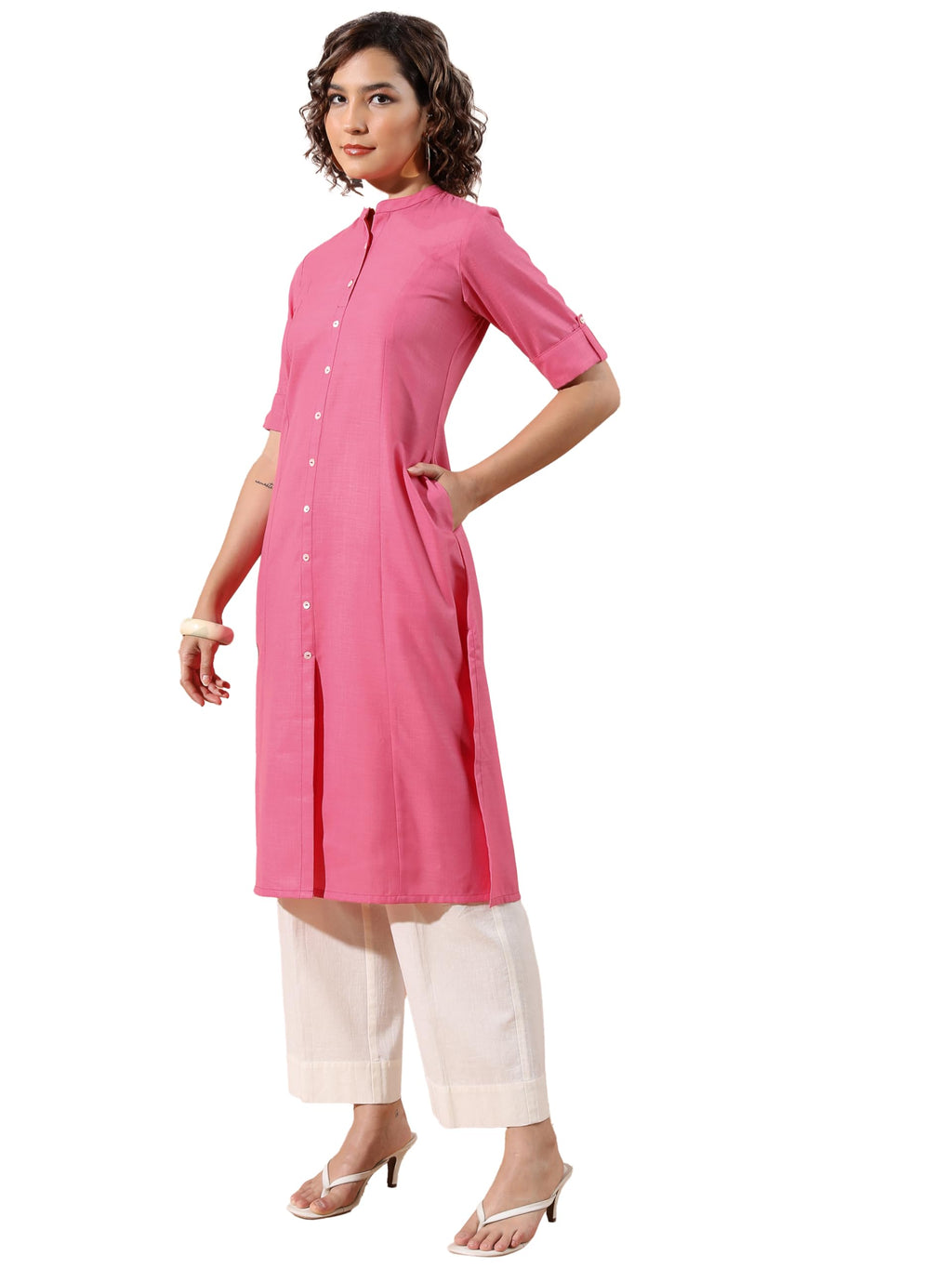 Ketch WomenS Cotton Blend Regular Dress Shirt (Khku000411_Pink