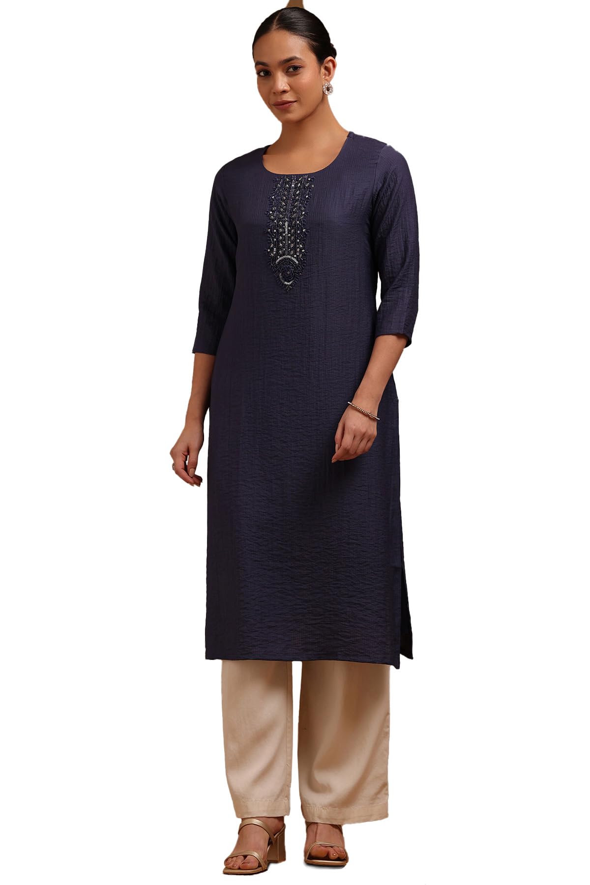 Soch Women Gadwal Solid Kurta with Cutdana