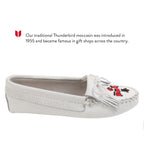 Minnetonka Women's Thunderbird Softsole Moccasin,White Smooth,7.5 M US