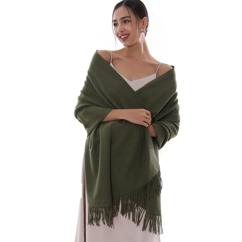 RIIQIICHY Winter Scarf for Women Green Pashmina Shawls Wraps for Evening Dresses Large Warm Soft Scarves
