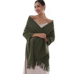 RIIQIICHY Winter Scarf for Women Green Pashmina Shawls Wraps for Evening Dresses Large Warm Soft Scarves