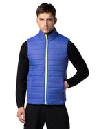 FYLTR Mens Sleeveless Puffer Jacket with Neon Trims - Stand Collar | Full Zipper | Side Pockets | Shaped Hem