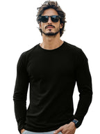 Veirdo Men's Cotton Regular Fit Solid Full Sleeve T-Shirt
