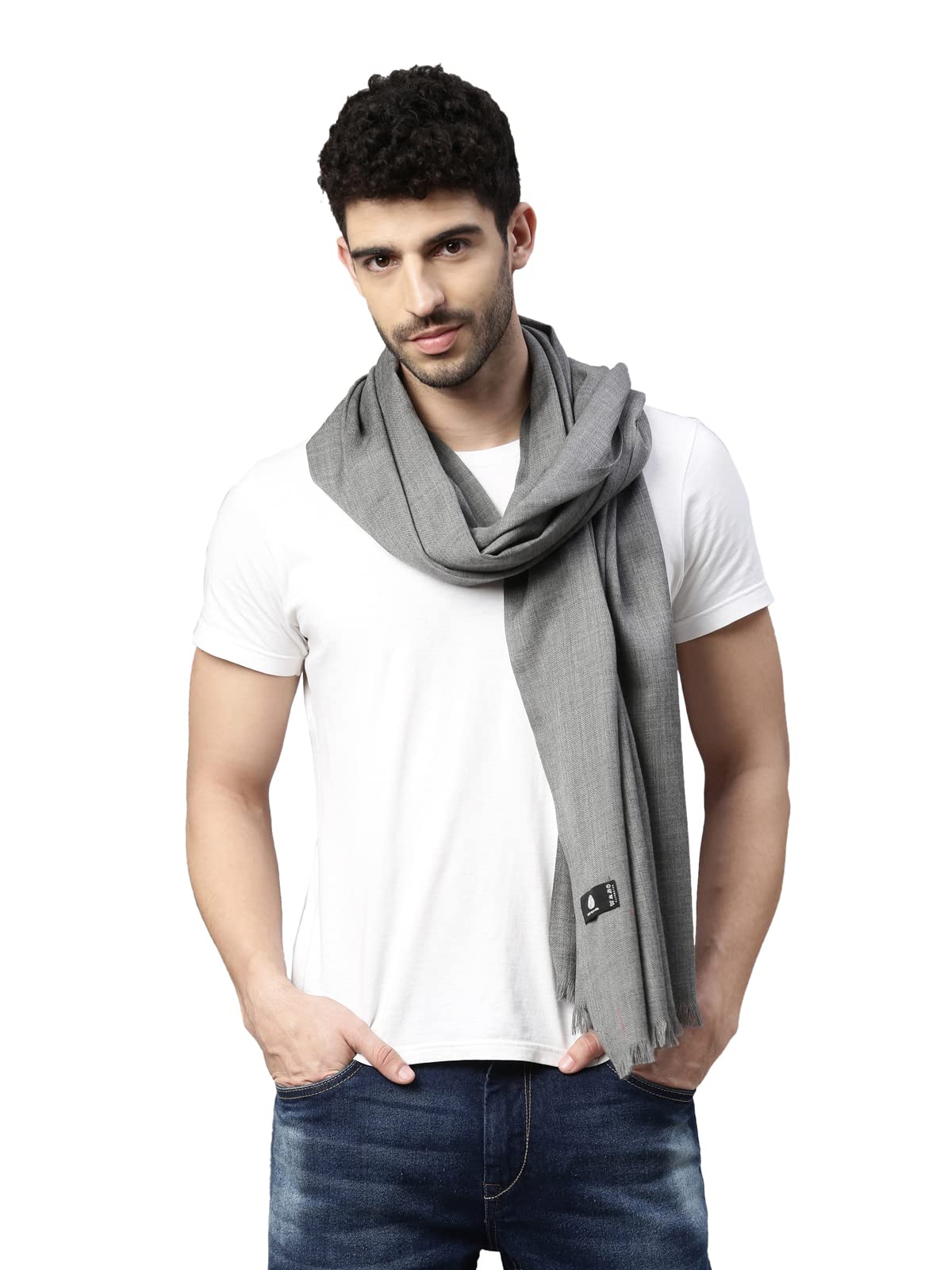 Pashmoda Men Zarif Pure Wool Melange Stole (Size 71X203 Cm)