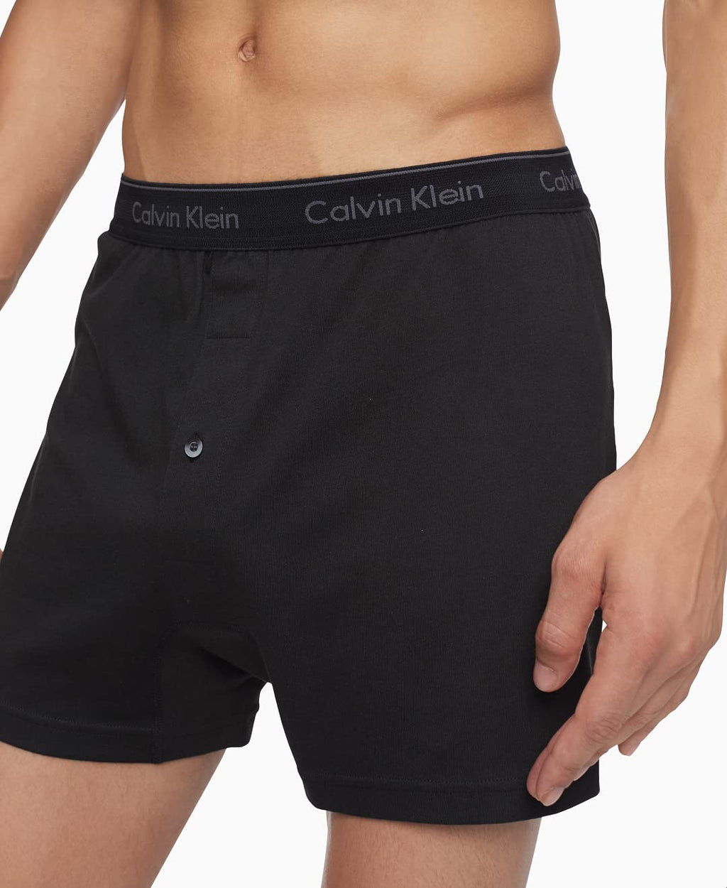 Calvin Klein Men's Cotton Classics 3-Pack Knit Boxer, 3 Black, Small