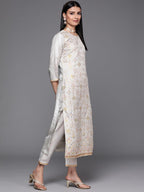 Libas WomenS Silk Blend Kurta Sets (33333O_Grey