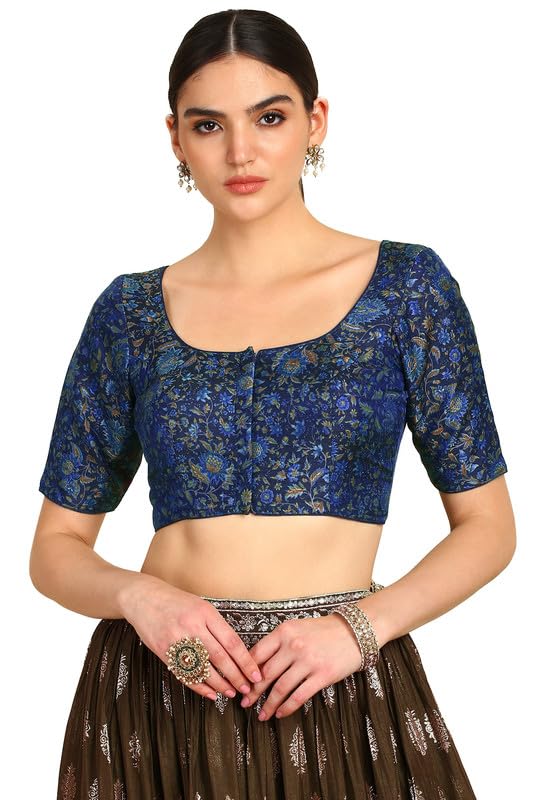 Soch Women Floral Print Tussar Princess Line Padded Blouse