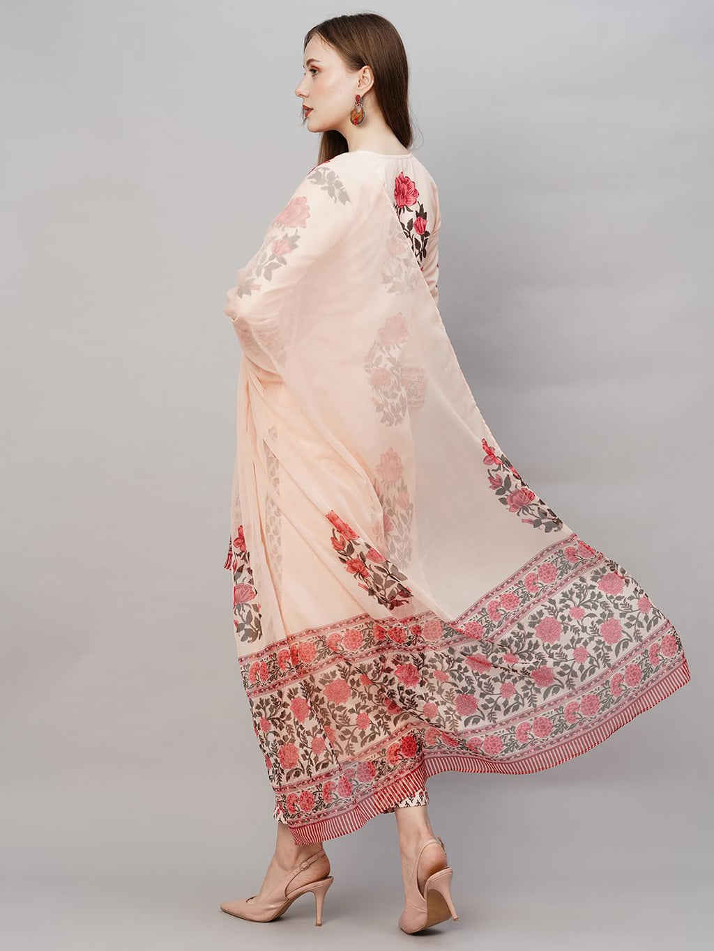 ANNI DESIGNER Womens Rayon Blend Straight Printed Kurta with Pant & Dupatta (Actual-Cream-NW_M_Cream_Medium)