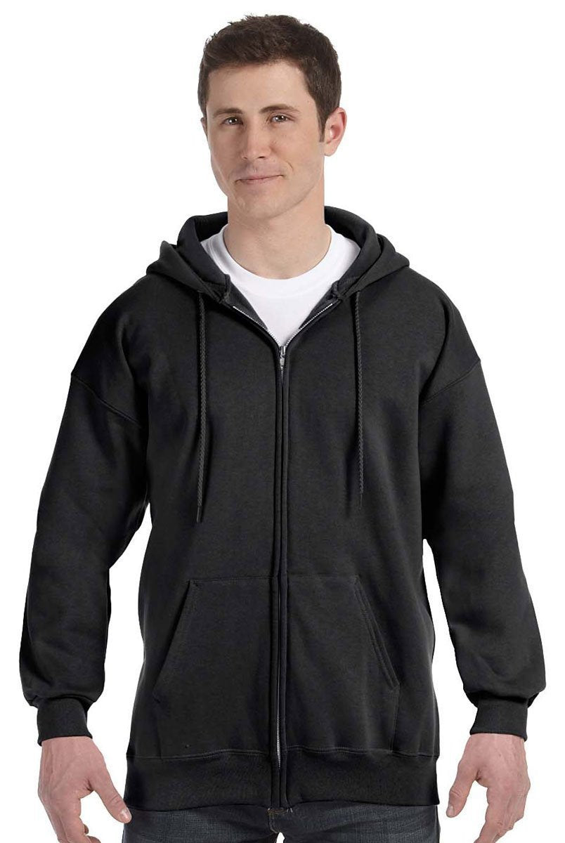 Hanes Men's Full Zip Ultimate Heavyweight Hoodie, Black, Small