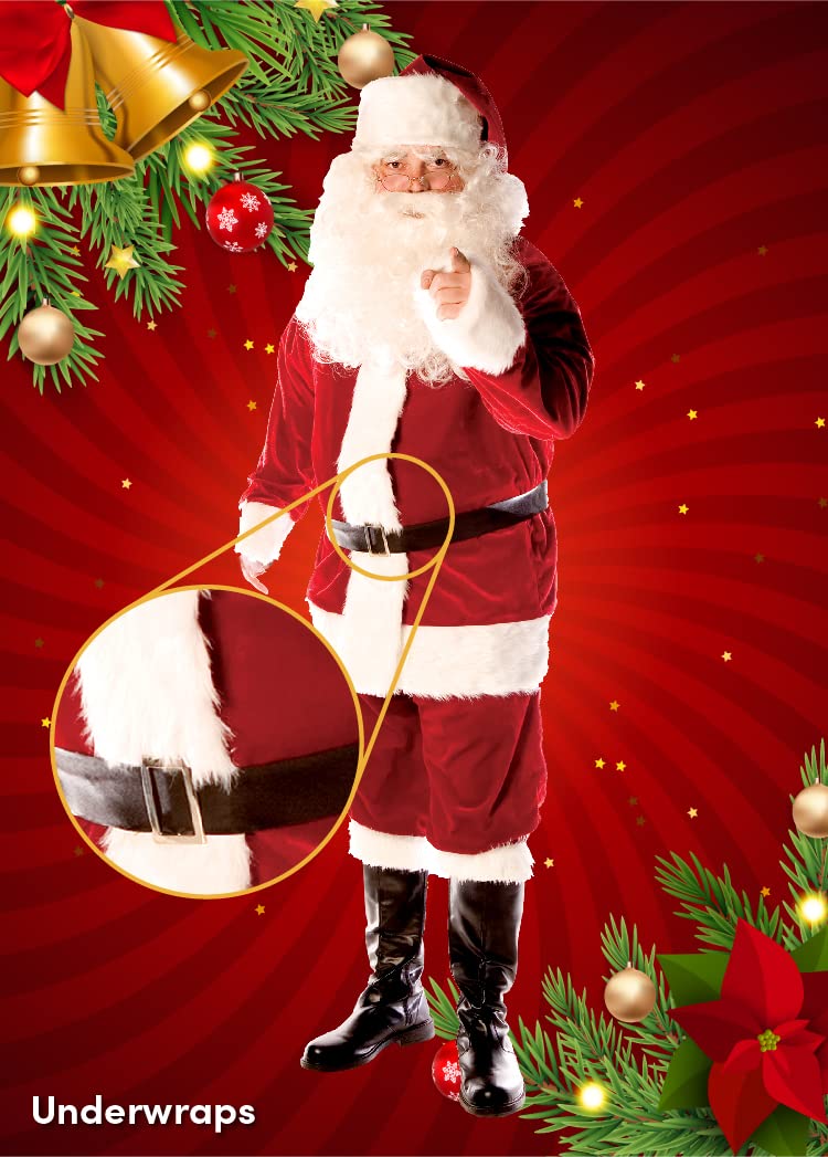 Underwraps Men's Deluxe Santa, Red/White/Black, One Size