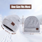 Winter 1-3 PCS Beanie Hat Gloves Scarf for Men and Women, Knit Thick Fleece Lined Warm Touchscreen Gloves Beanie Infitiny Scarf