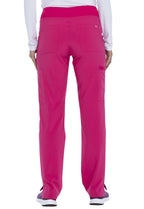 Dickies Women's Scrub Pants Natural Rise Tapered Leg Pull-On Bottoms with 7 Pockets and Knit Waistband DK005P, L Petite, Hot Pin