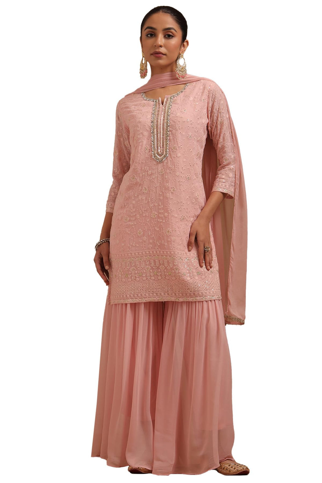 Soch Women Georgette Embroidered Suit Set Mirror and