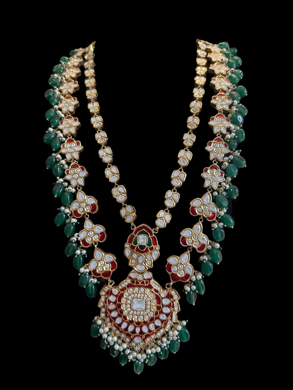 Subah long meenakari Rani haar with earrings ( READY TO SHIP )