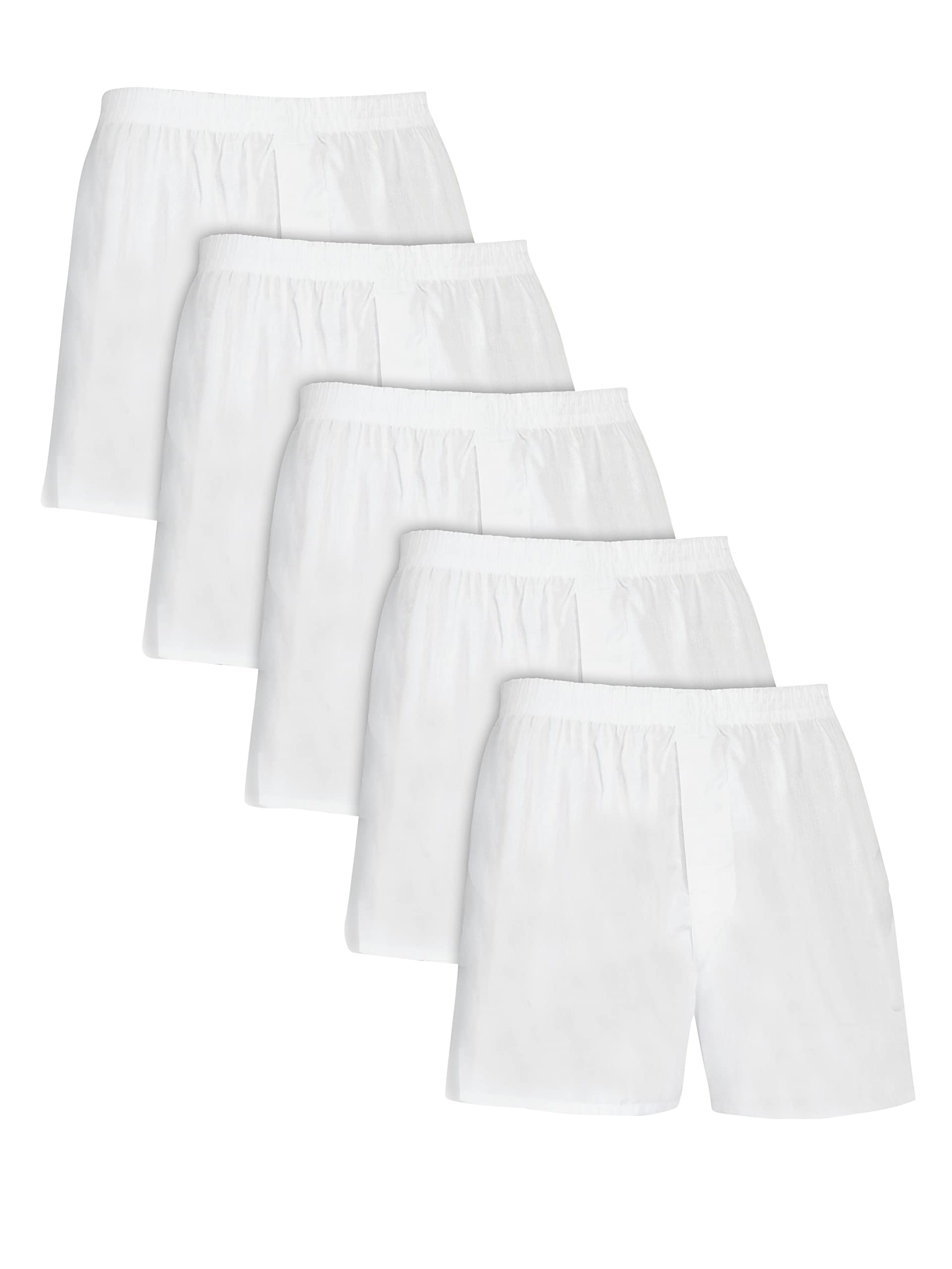 Fruit of the Loom mens Tag-free Boxer Shorts Underwear, Woven - White, X-Large US