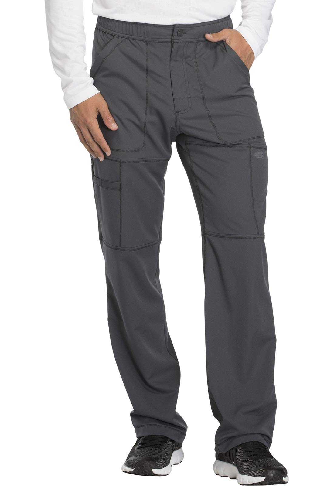 Dickies Dynamix Men Scrubs Pant Zip Fly Cargo DK110T, L Tall, Pewter
