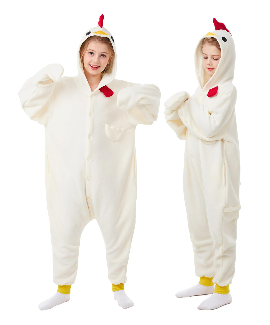 CANASOUR Unisex Halloween Kids Chicken Onesie For 10-12 Years Girls Costume Party Cosplay Pyjamas (Height 56-59    10 Years,Chic