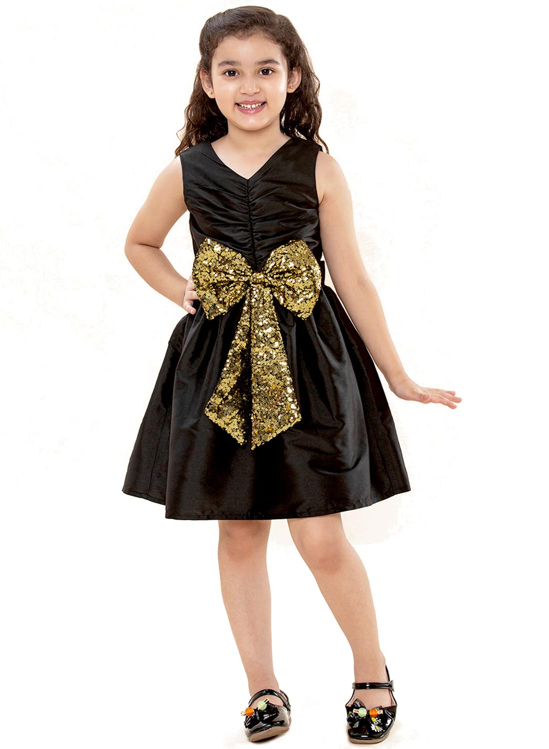 A.T.U.N. (ALL THINGS UBER NICE) Girls Sequined Party Dress Black