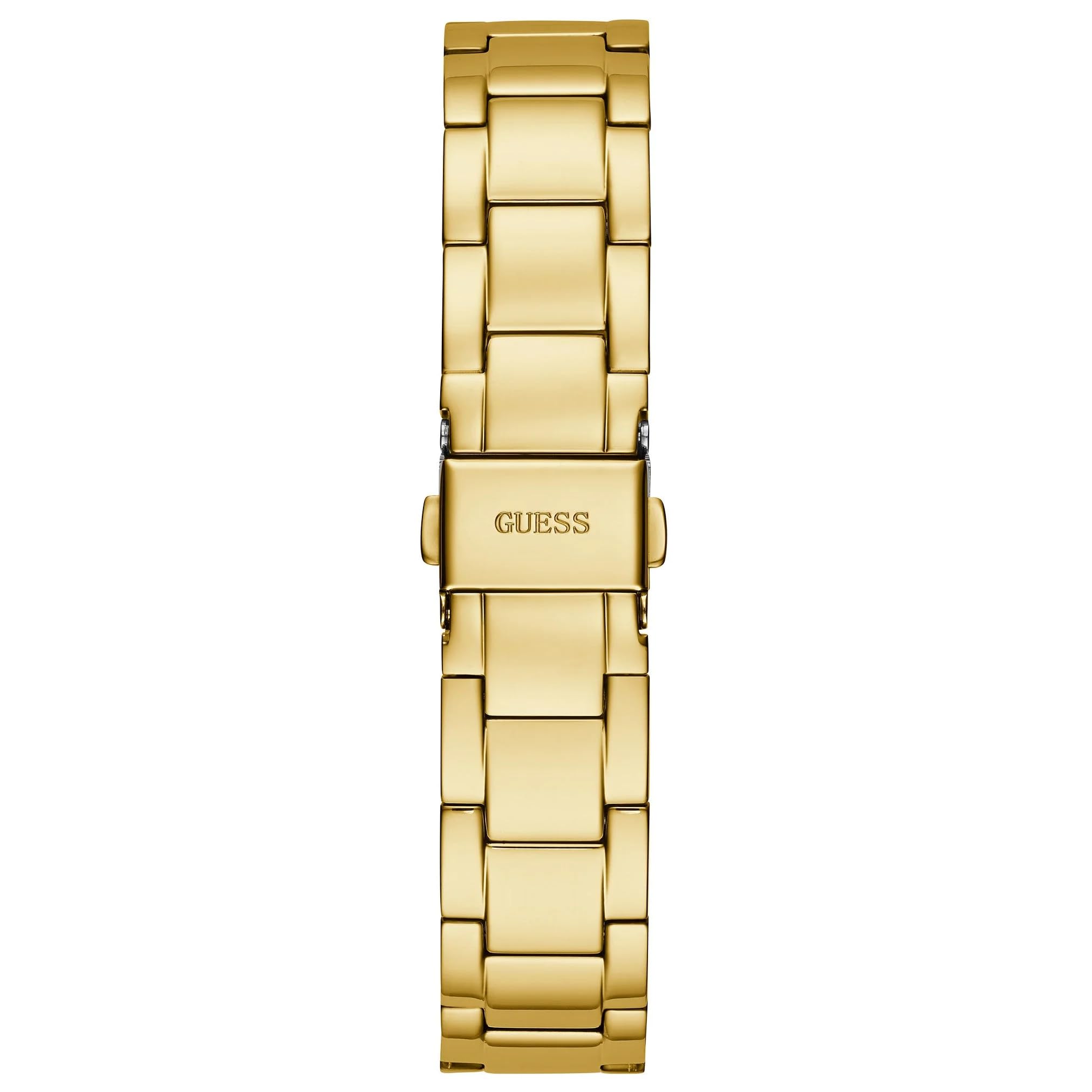 GUESS Ladies Trend Clear 36mm Watch - Glitz Dial with Gold-Tone Stainless Steel Case & Bracelet