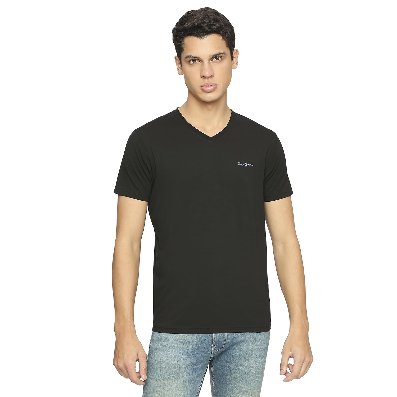 Pepe Jeans MenS Solid Slim Fit T-Shirt (Pm509199_Black