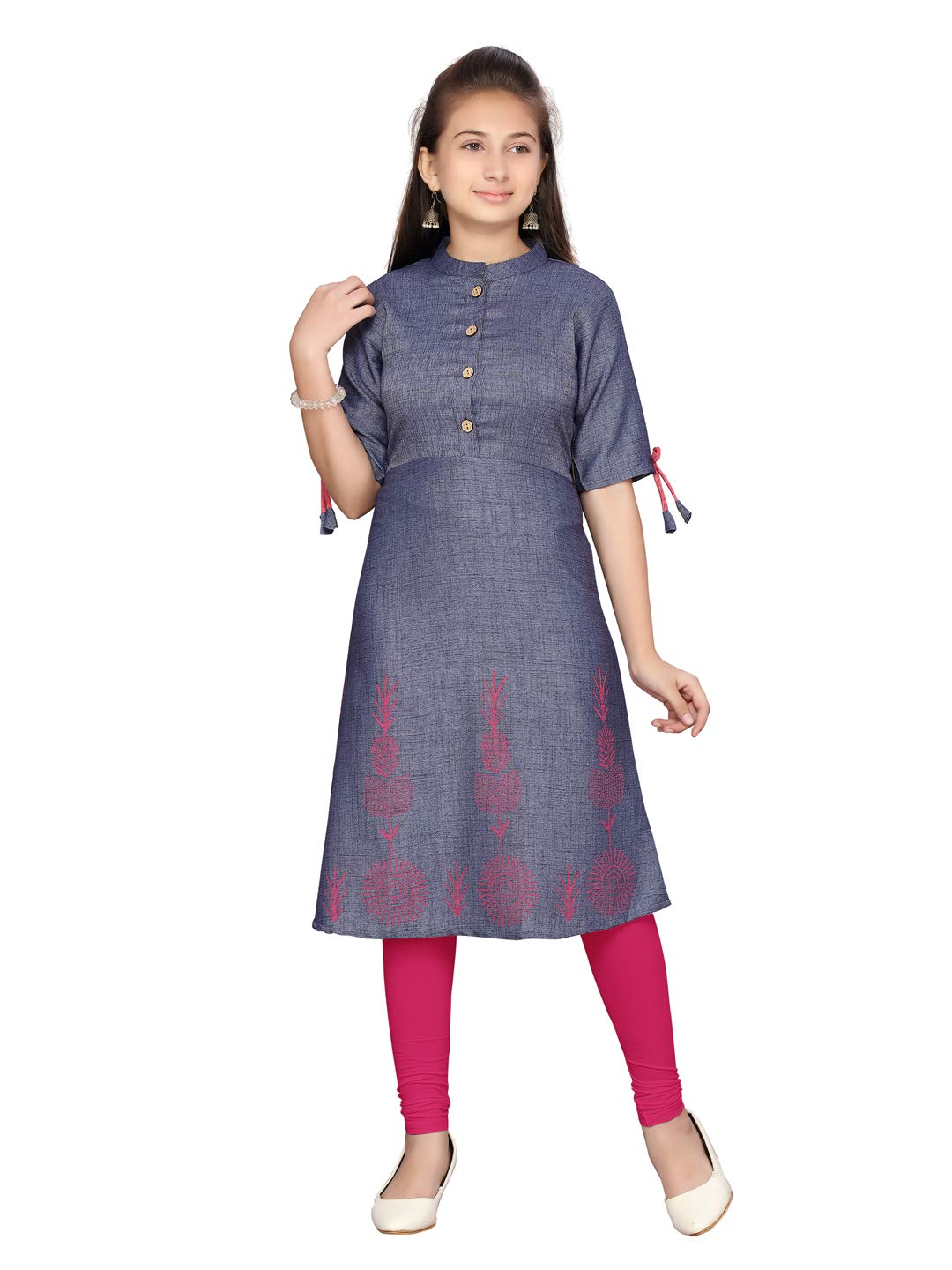 Aarika Girls Blue Color Solid Pattern Kurti (DKURTI-K-42-BLUE-38)