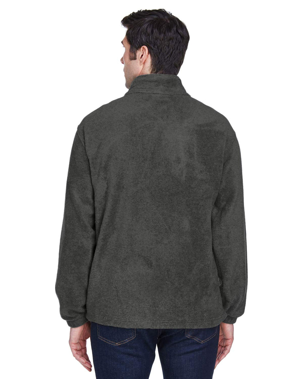 Mens 8 oz Full-Zip Fleece - BLAcK - 5XL(D0102H76FP6)