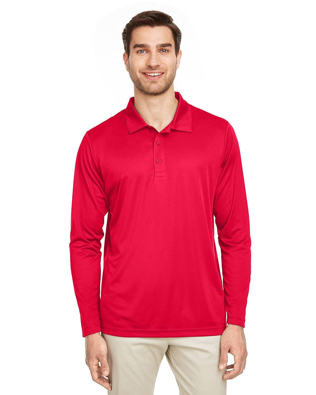 Mens Zone Performance Long Sleeve Polo - BLAcK - XS(D0102H7ZKcJ)