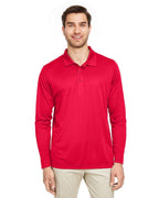 Mens Zone Performance Long Sleeve Polo - BLAcK - XS(D0102H7ZKcJ)
